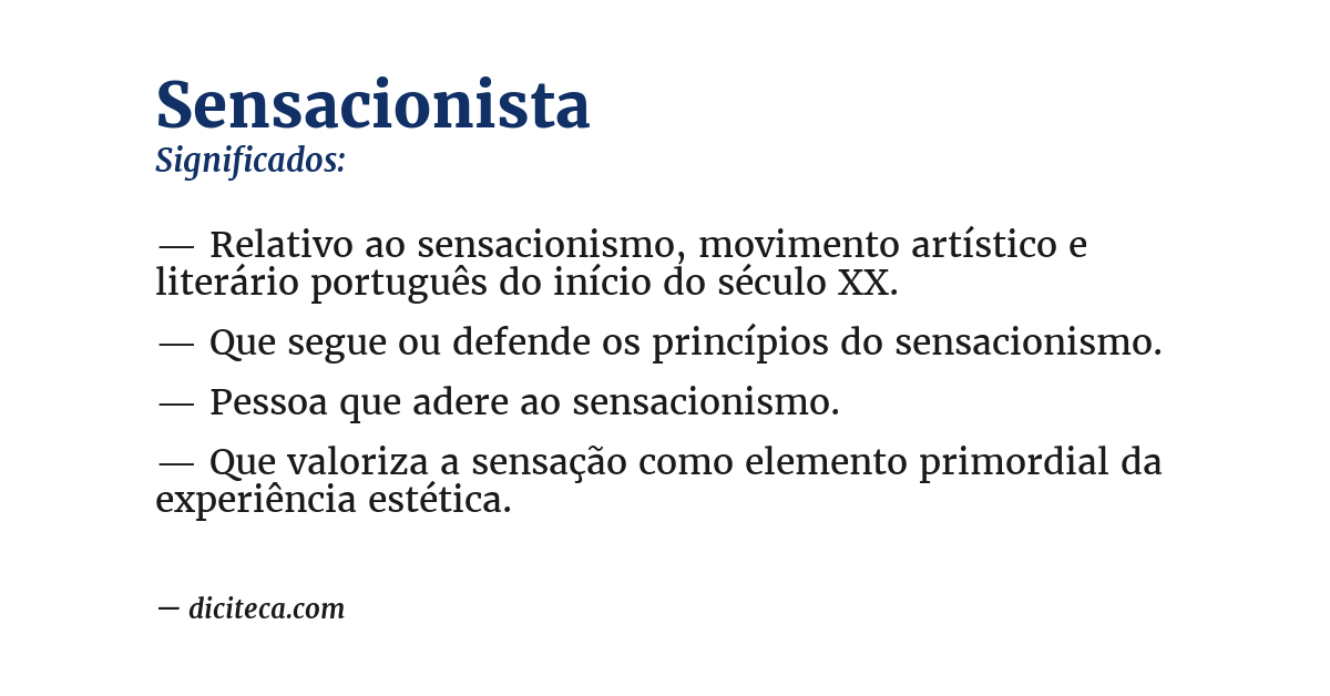 Significado de sensacionista