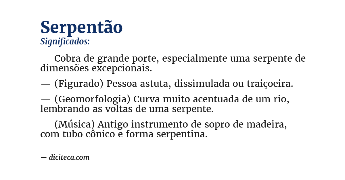 Significado de serpentão