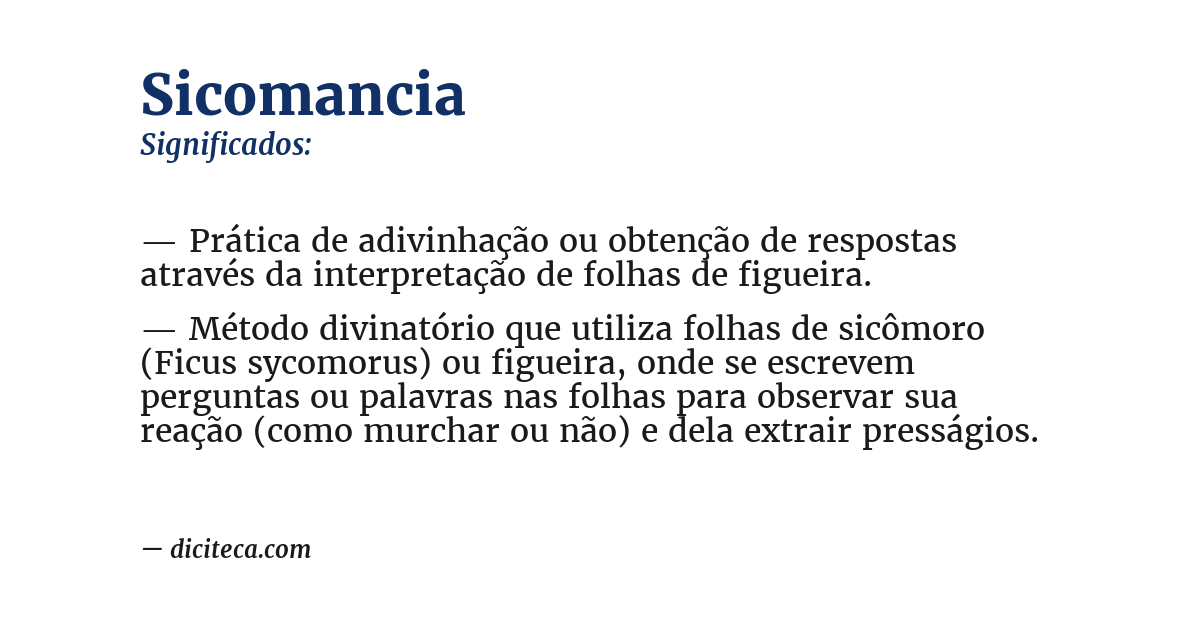 Significado de sicomancia