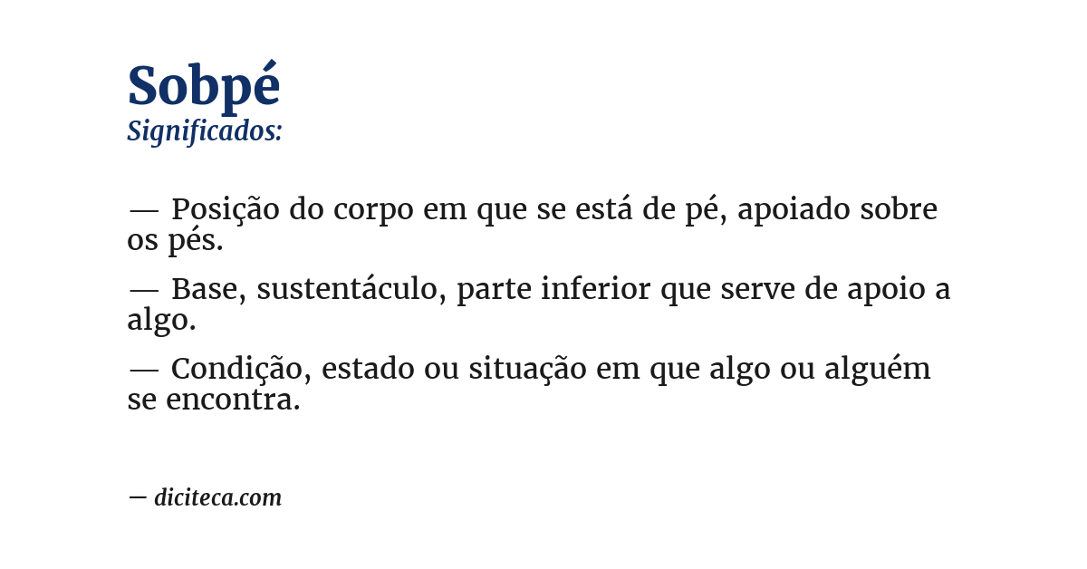 Significado de sobpé