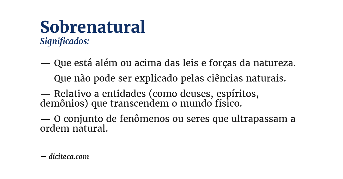 Significado de sobrenatural
