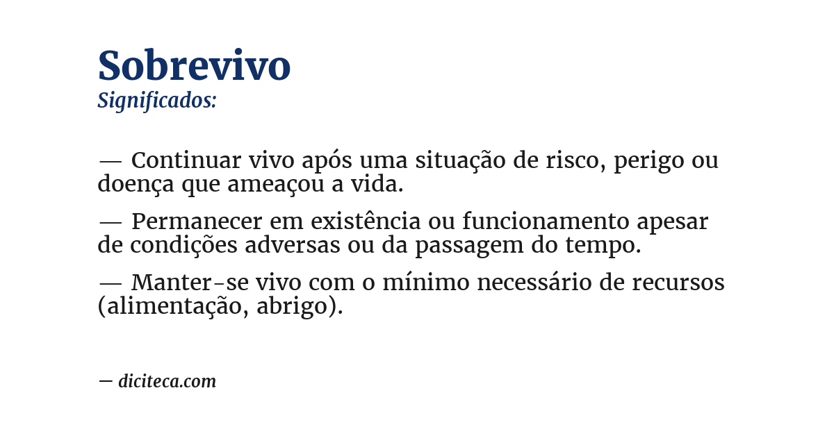 Significado de sobrevivo