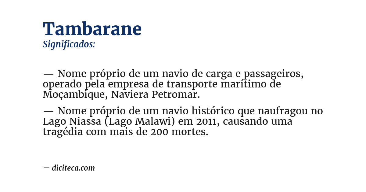 Significado de tambarane