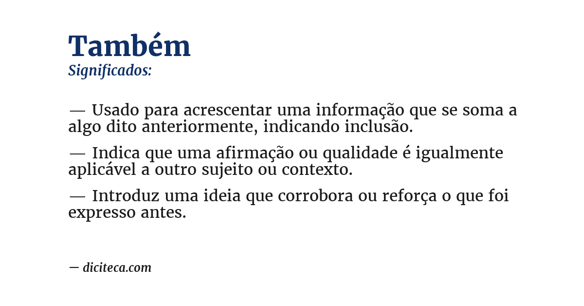 Significado de também
