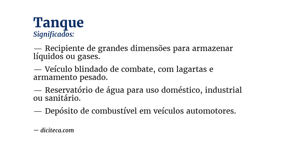 Significado de tanque
