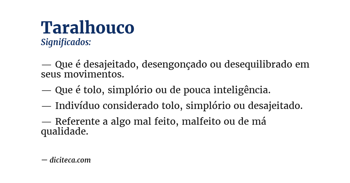 Significado de taralhouco