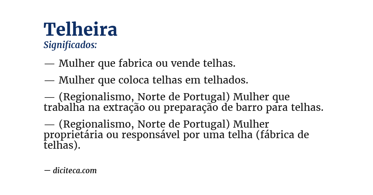 Significado de telheira