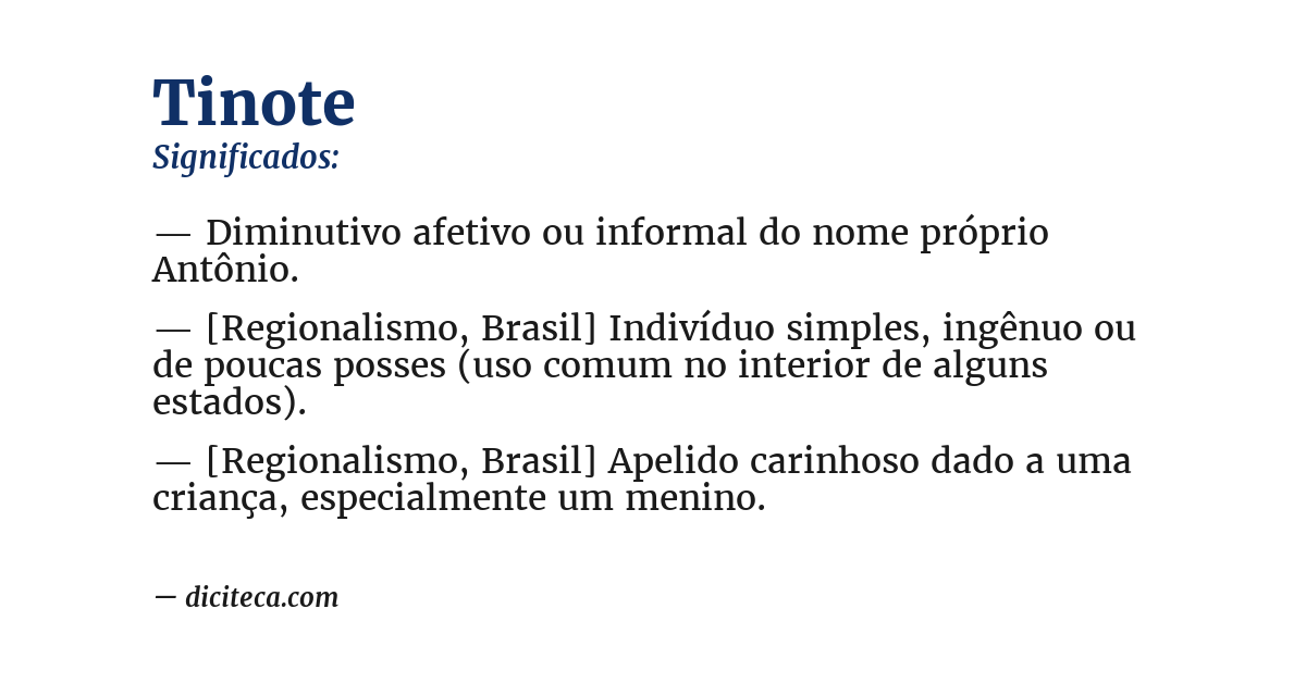 Significado de tinote