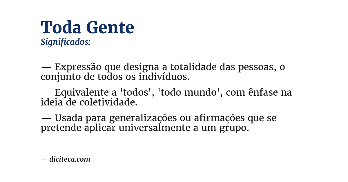 Significado de toda gente