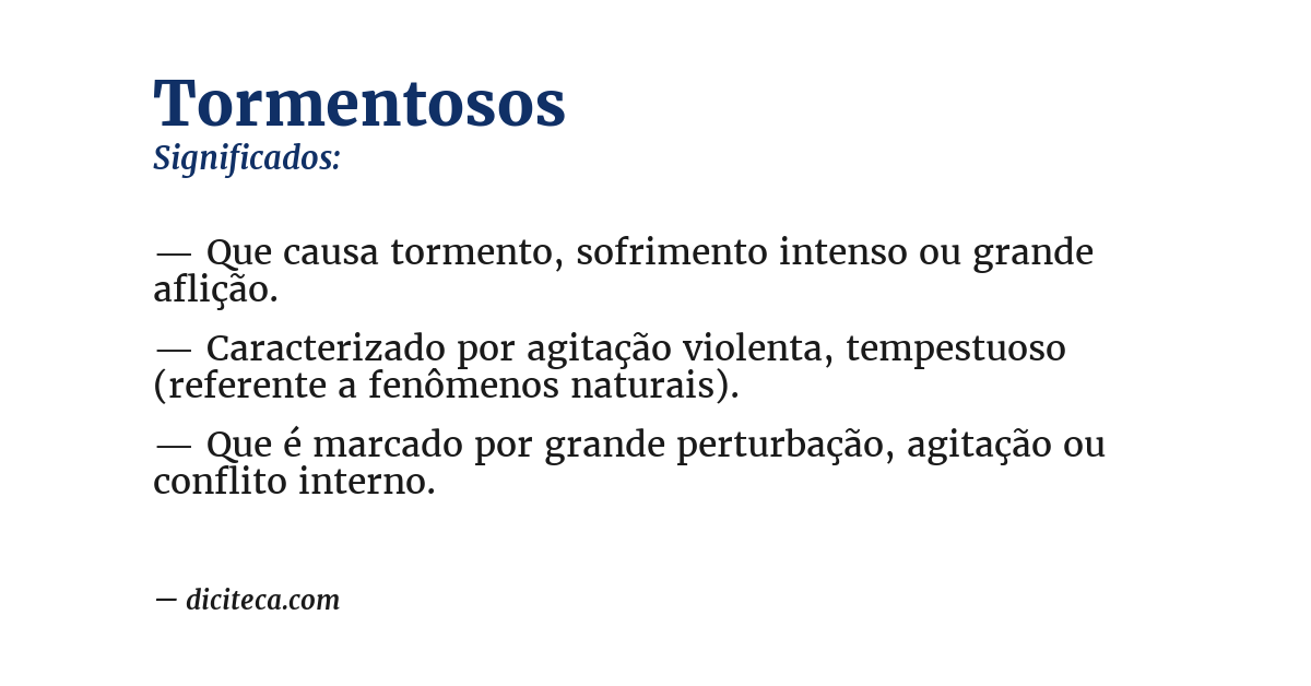 Significado de tormentosos