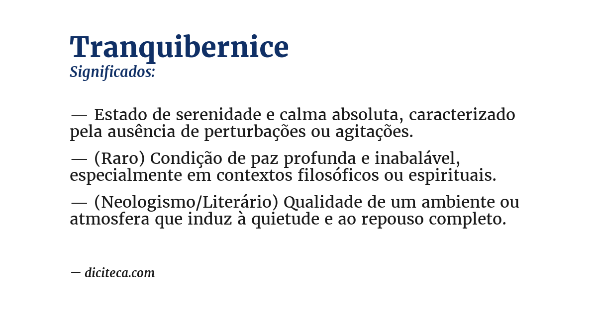 Significado de tranquibernice