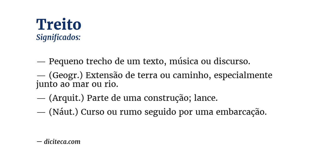 Significado de treito