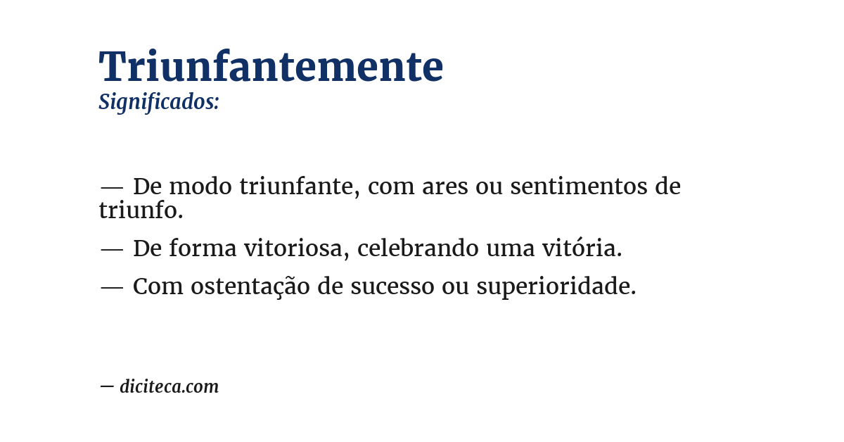 Significado de triunfantemente