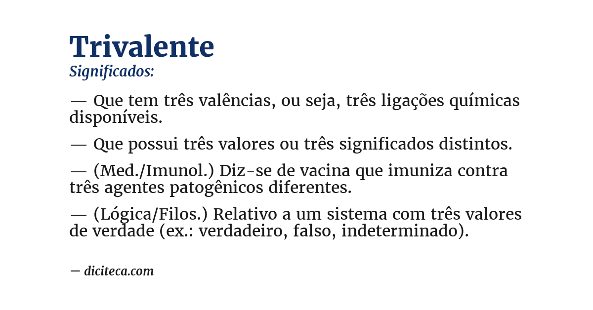 Significado de trivalente