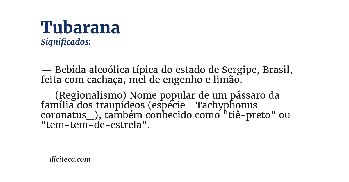 Significado de tubarana