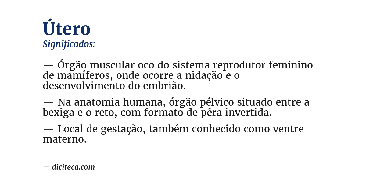 Significado de útero