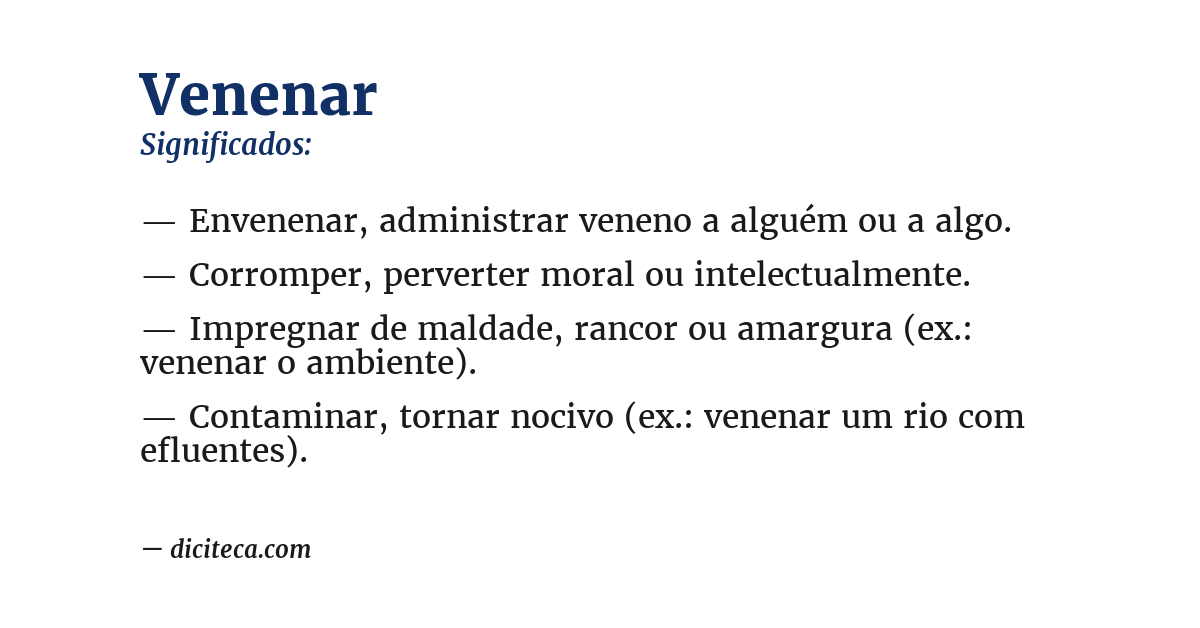 Significado de venenar