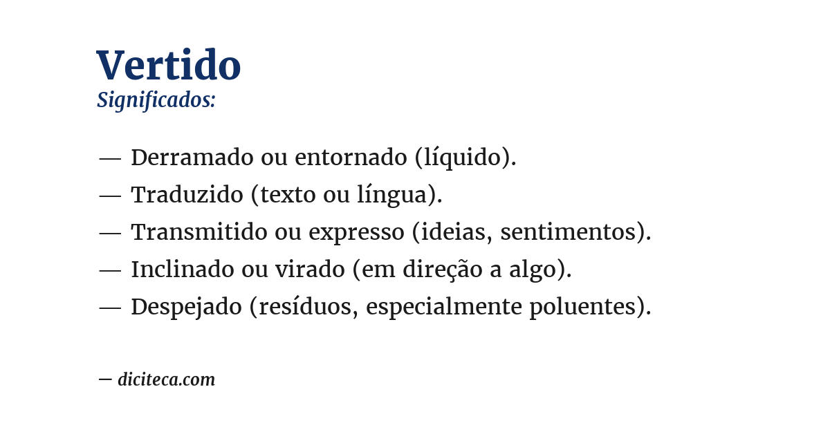 Significado de vertido