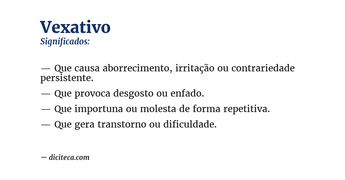 Significado de vexativo