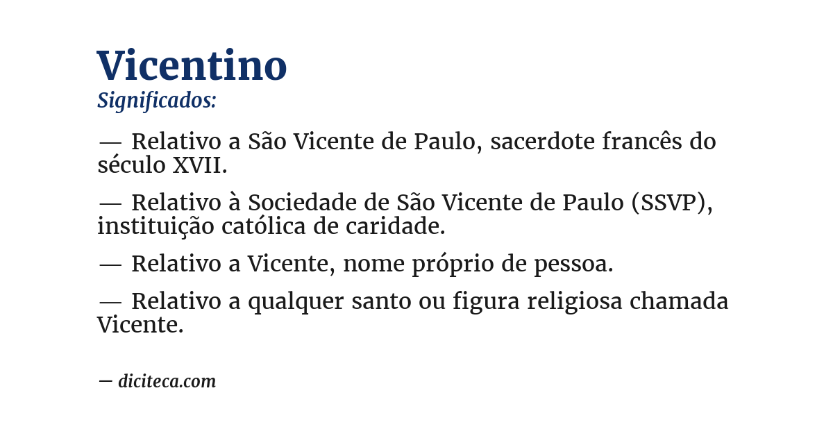 Significado de vicentino