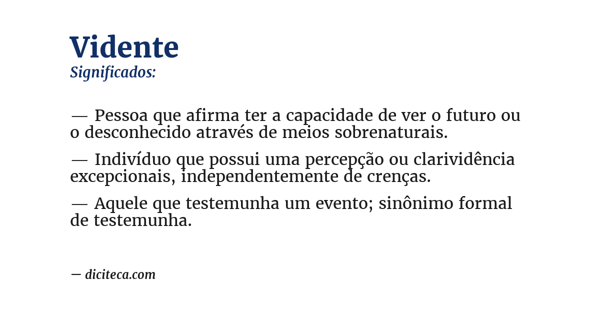 Significado de vidente