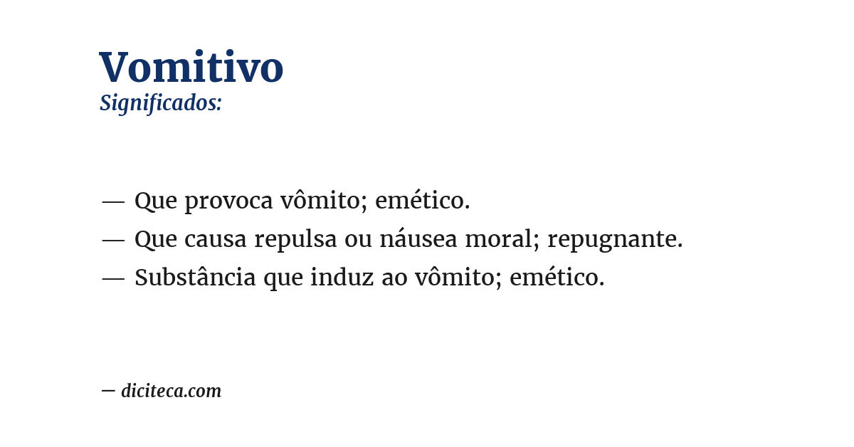 Significado de vomitivo