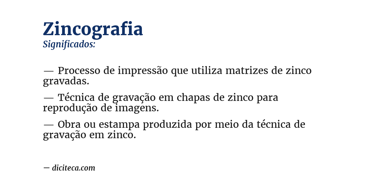 Significado de zincografia