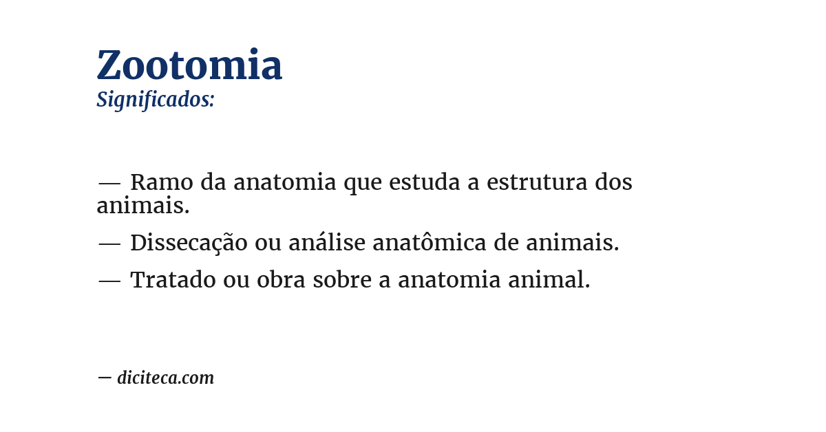 Significado de zootomia