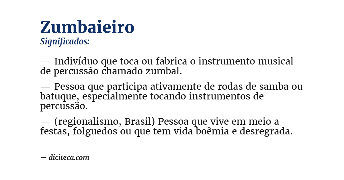 Significado de zumbaieiro