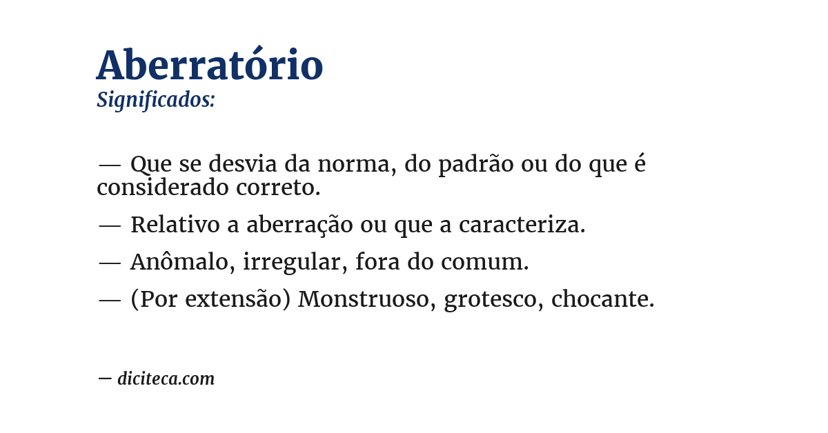 Significado de aberratório
