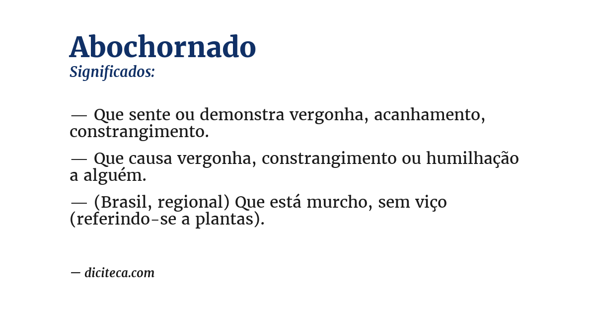 Significado de abochornado