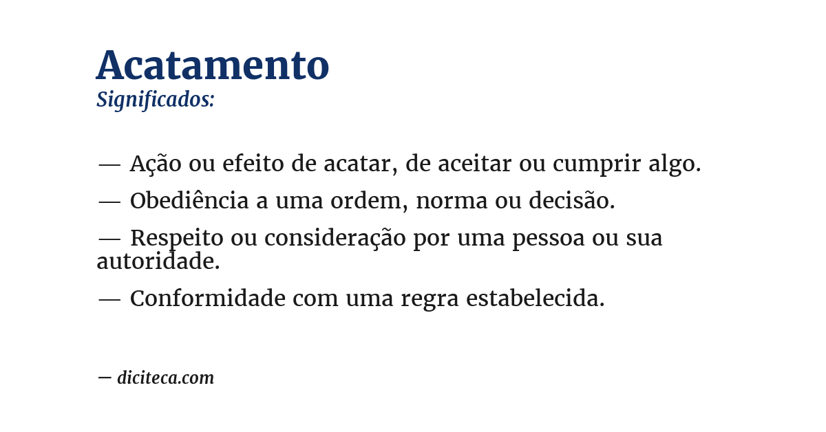 Significado de acatamento