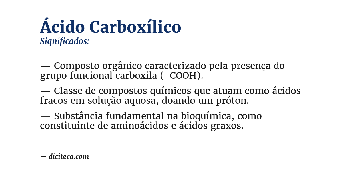 Significado de ácido carboxílico