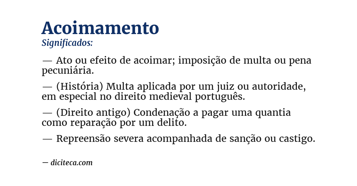 Significado de acoimamento