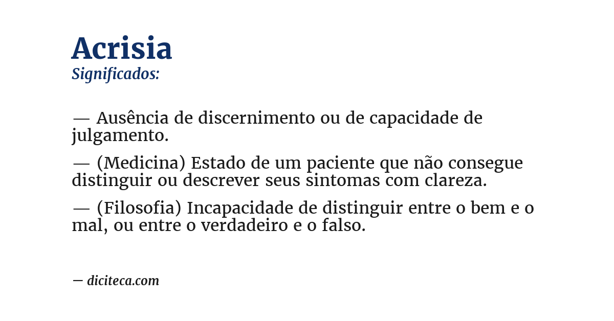 Significado de acrisia