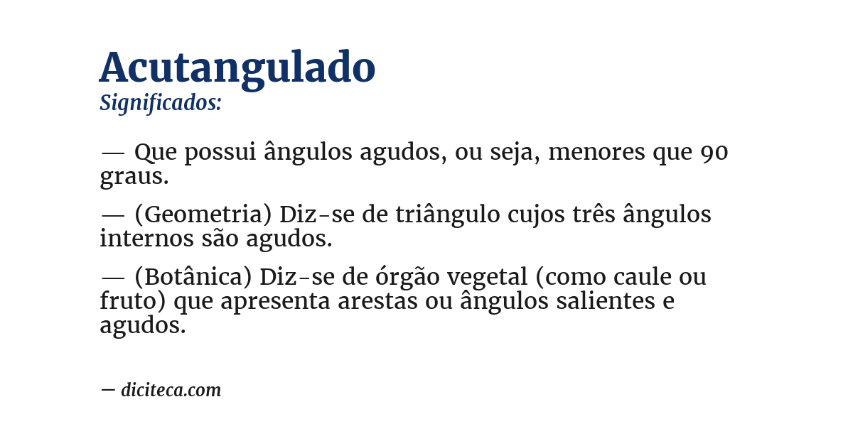 Significado de acutangulado