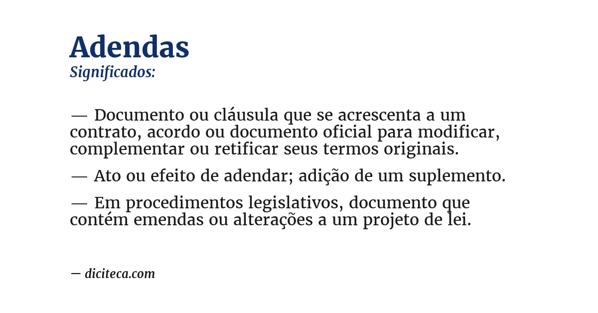 Significado de adendas