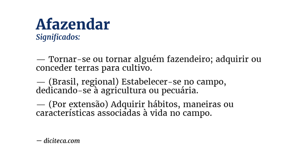 Significado de afazendar