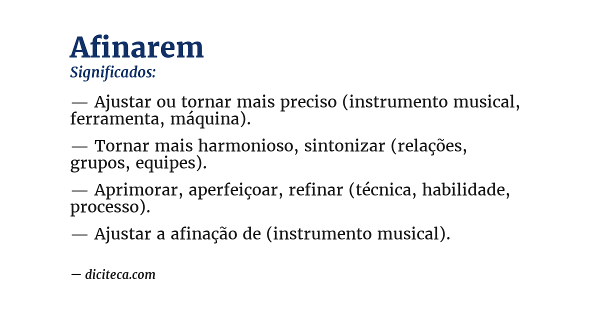 Significado de afinarem