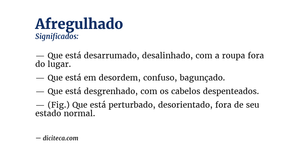 Significado de afregulhado