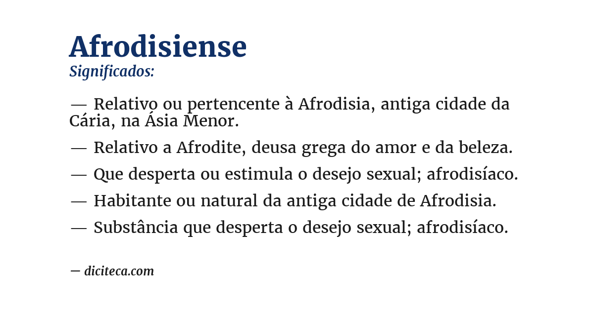 Significado de afrodisiense