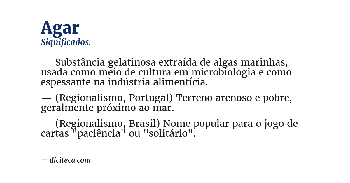 Significado de agar