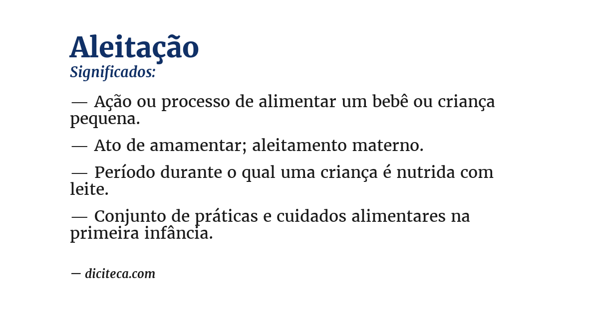 Significado de aleitação