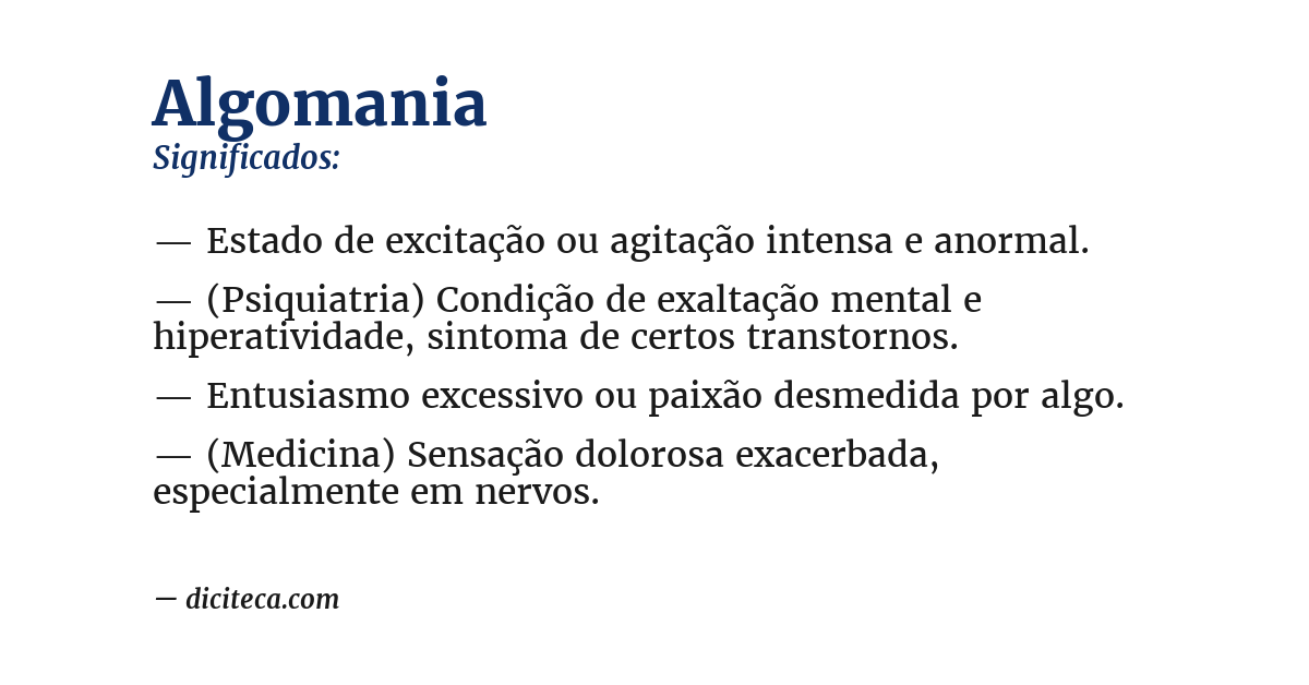 Significado de algomania