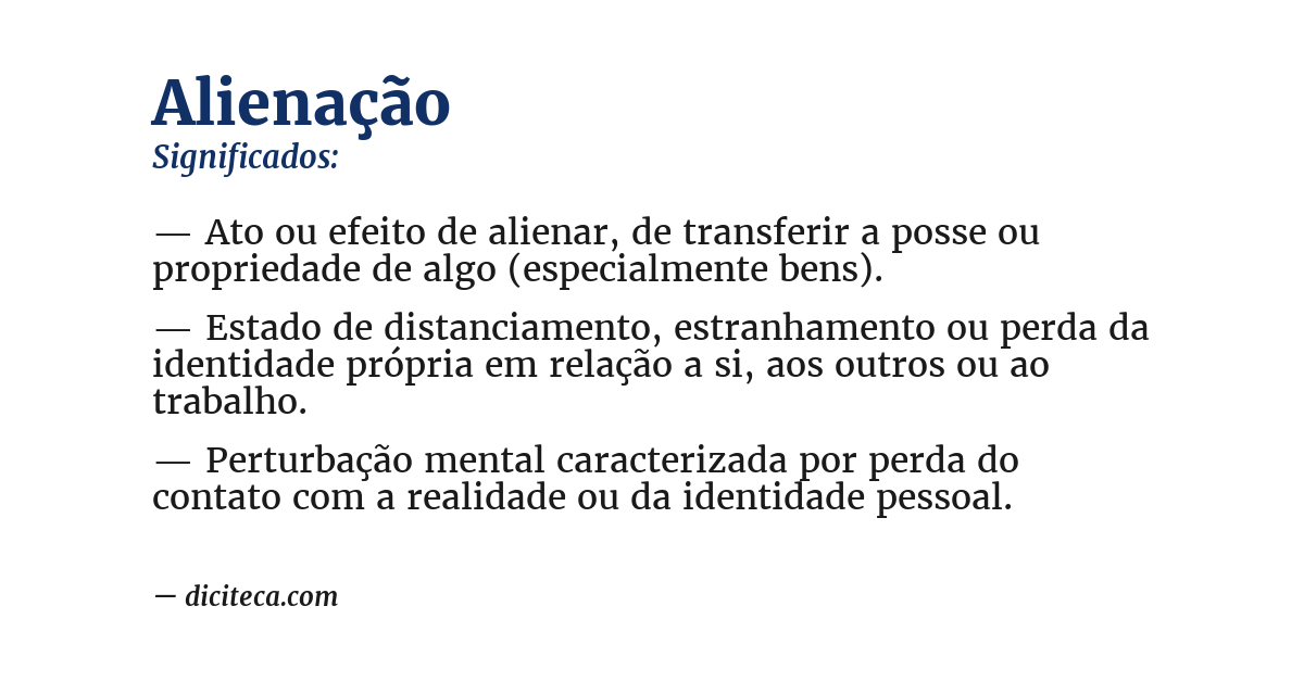 Significado de alienação