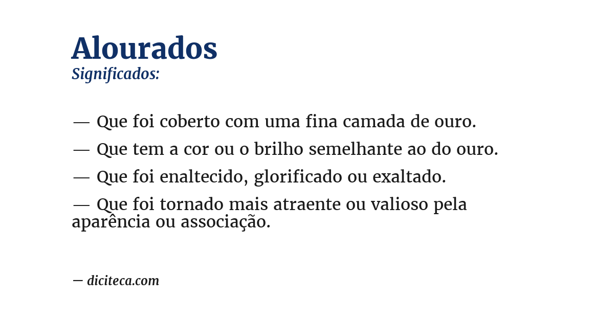 Significado de alourados