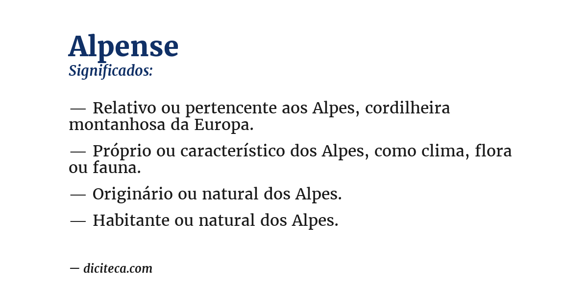 Significado de alpense