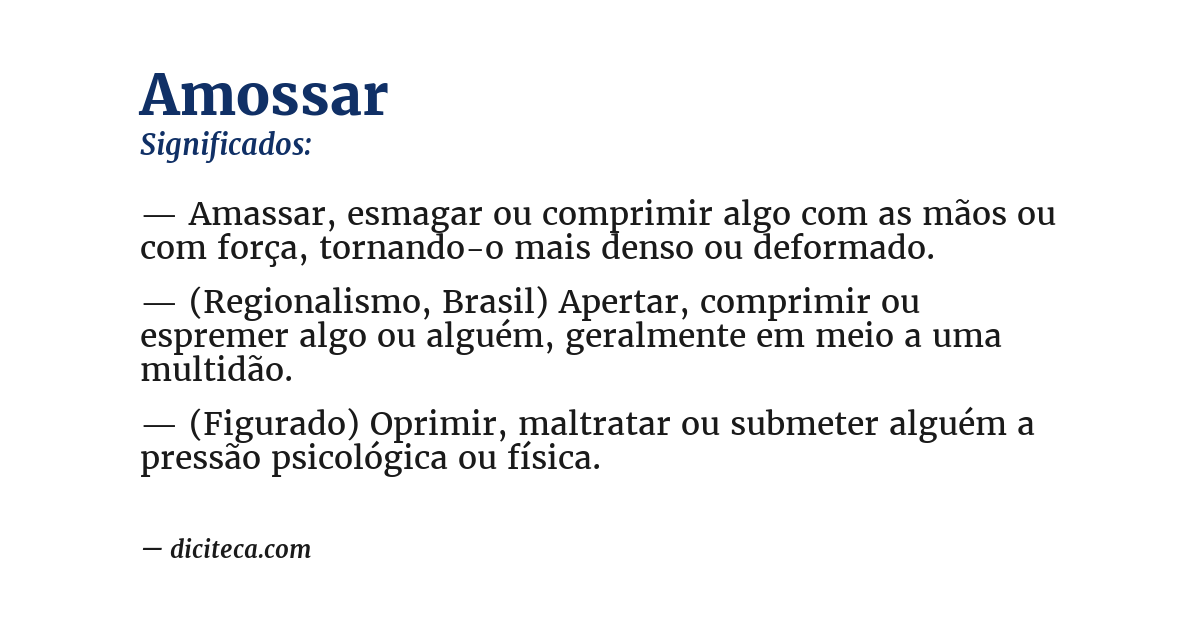 Significado de amossar