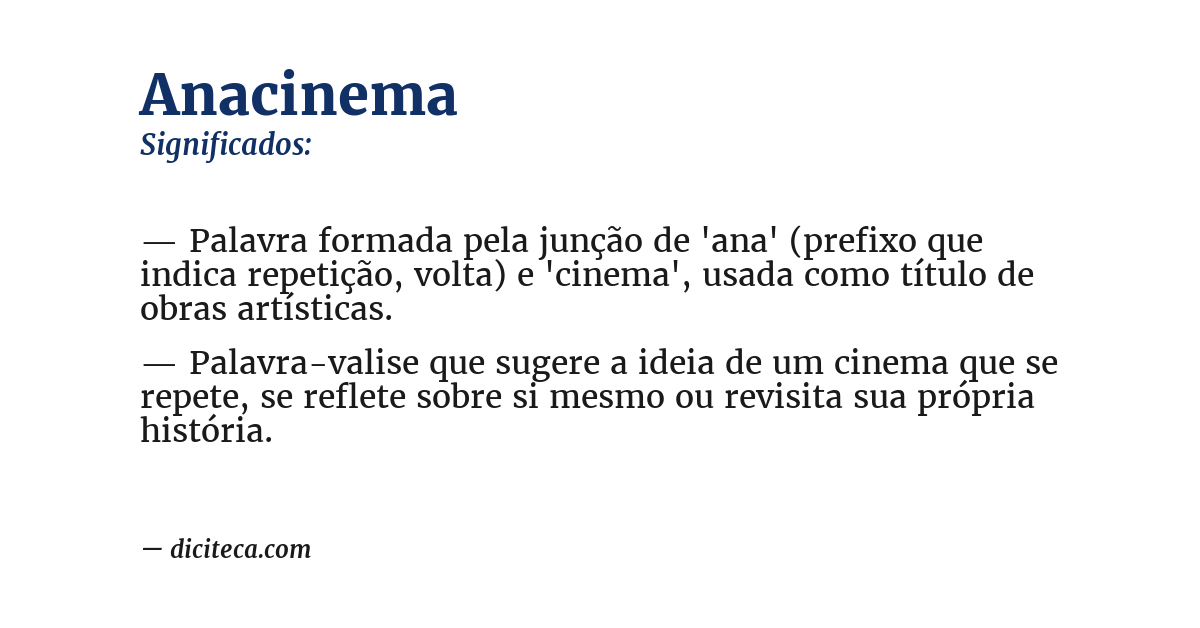 Significado de anacinema