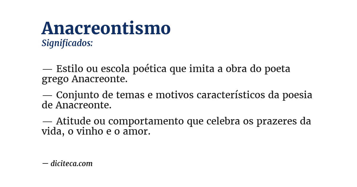 Significado de anacreontismo